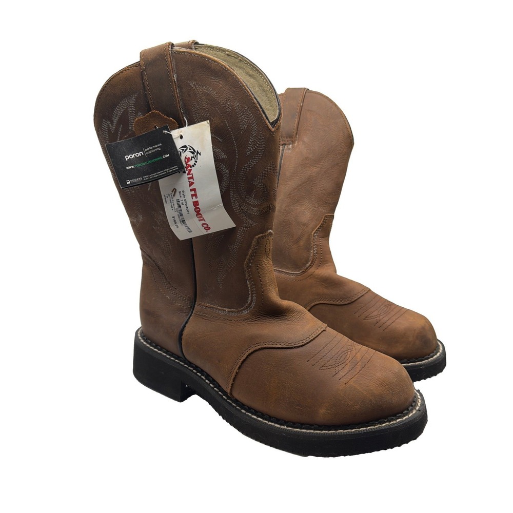 Santa Fe Womens Brown Leather Western Boot SIZE 7M SFW4001, New
